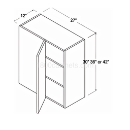 High Gloss Gray 27" Blind Corner Wall Cabinet