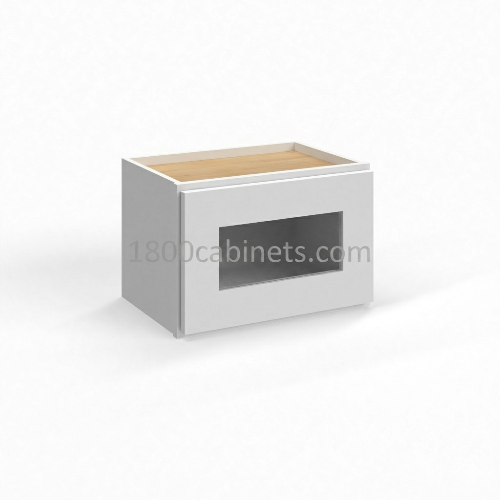 Shaker White 12" Glass Door Wall Cabinet