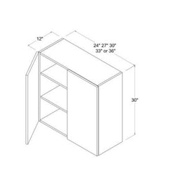 Midnight Glass 24" Standard Wall Cabinet