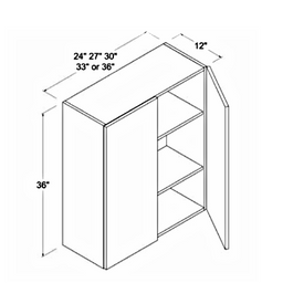 Crystal Glass 27" Standard Wall Cabinet