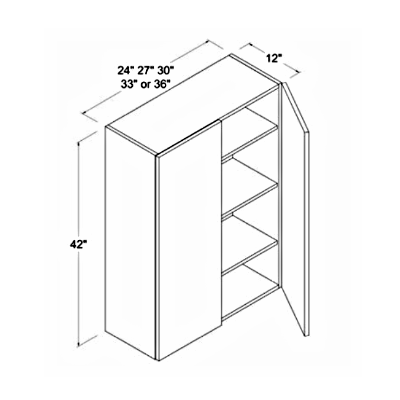 Midnight Glass 33" Standard Wall Cabinet
