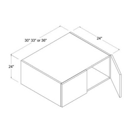 Crystal Glass 36" Refrigerator Wall Cabinet