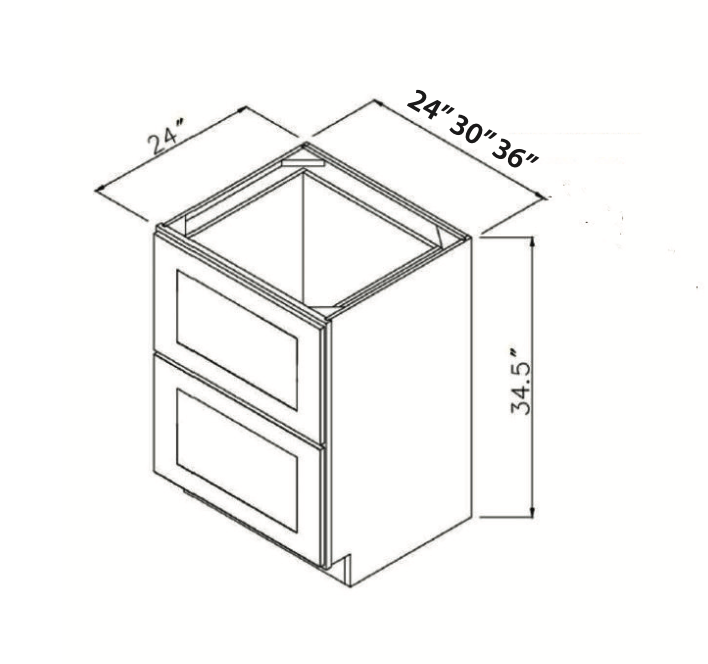 Rustic Wood 36" Drawer Base Cabinet