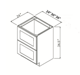 Luna Gray 30" Drawer Base Cabinet
