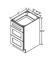 Double Dove White 24" Vanity Drawer Cabinet