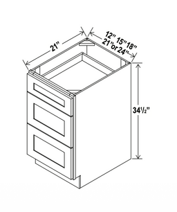 Aspen White 18" Vanity Drawer Cabinet