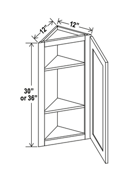 Aspen Charcoal 12" Angle Corner Wall Cabinet
