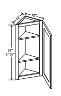 Aspen White 12" Angle Corner Wall Cabinet