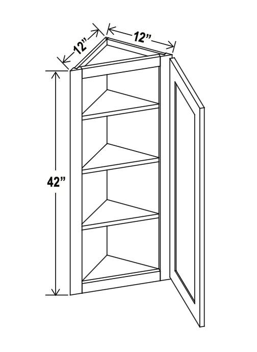 Rustic Wood 12" Angle Corner Wall Cabinet
