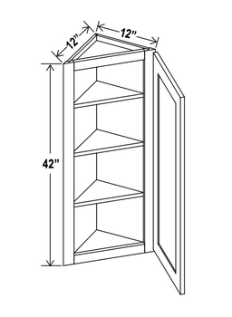 Aspen Charcoal 12" Angle Corner Wall Cabinet