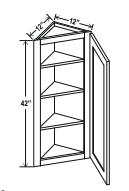 Smoky Ash 12" Angle Corner Wall Cabinet