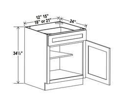 Charleston White 12" Standard Base Cabinet