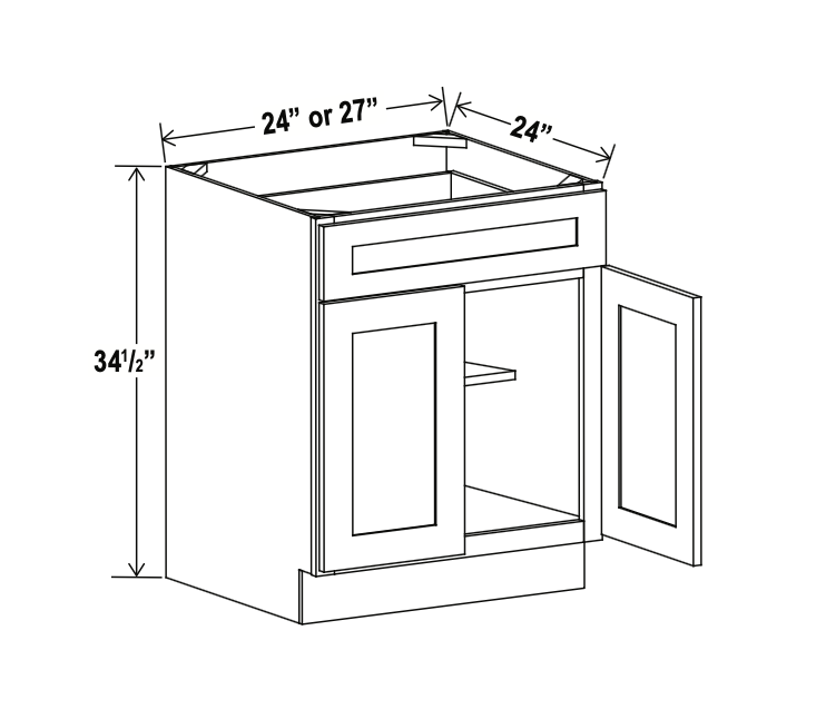 Aspen Charcoal 27" Standard Base Cabinet