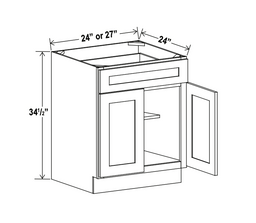 Aspen Charcoal 24" Standard Base Cabinet