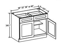 Charleston White 42" Standard Base Cabinet