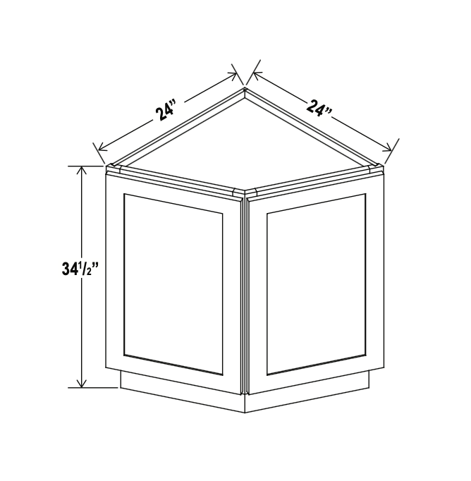 Treasure Chest 24" Angle Corner Base Cabinet