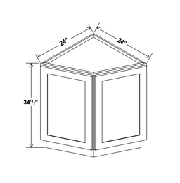 Aspen White 24" Angle Corner Base Cabinet