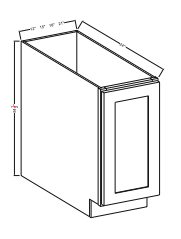 Double Smoky Gray 21" Full Height Door Base Cabinet