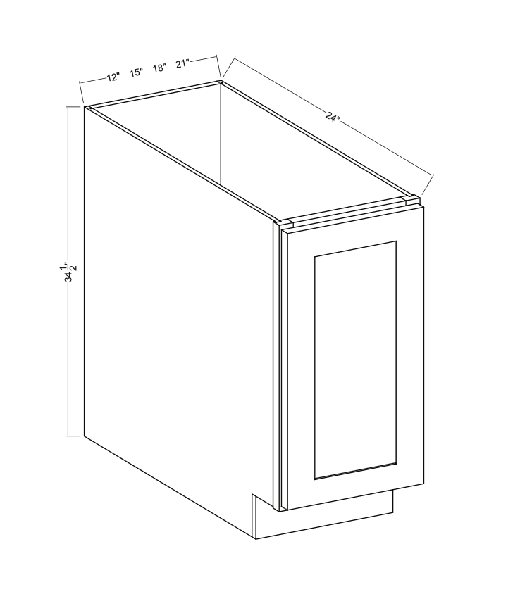 Aston Green 12" Full Height Door Base Cabinet