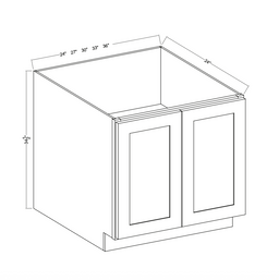 Rustic Wood 24" Full Height Door Base Cabinet