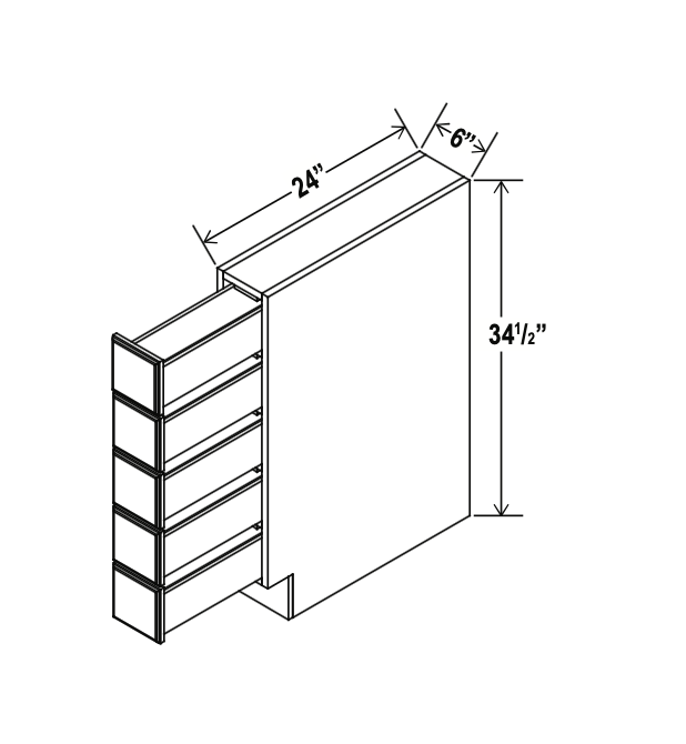 Smoky Ash 34-1/2" Accessory Base Cabinet