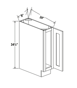 Luna Gray 9" Full Height Door Base Cabinet