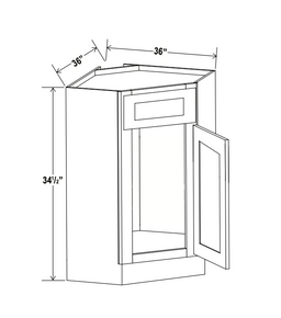Smoky Ash 36" Sink Base Cabinet