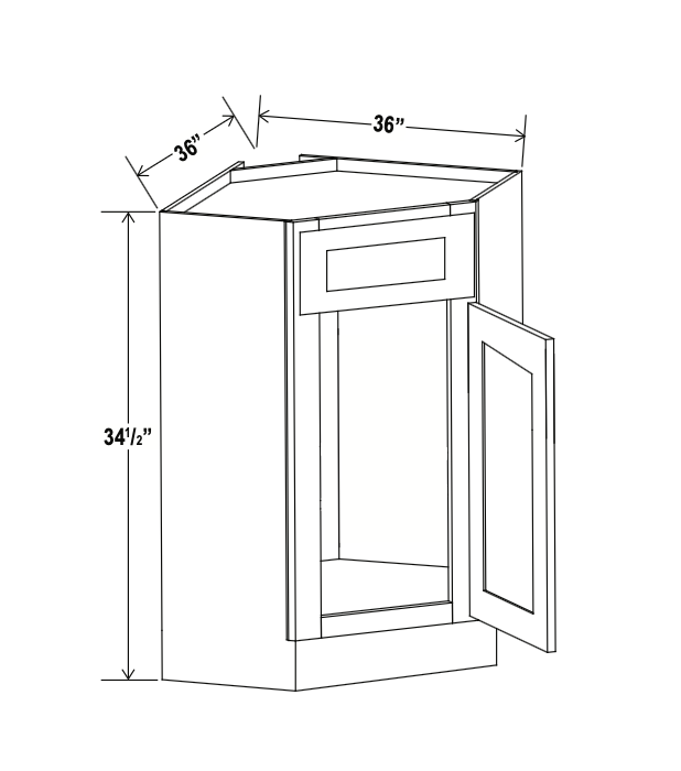 Charleston White 36" Sink Base Cabinet