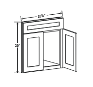 Charleston White 26-1/4" Sink Base Cabinet