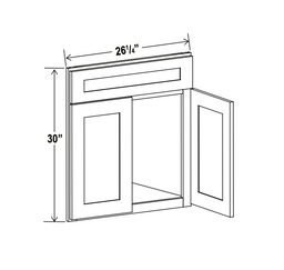 Aspen White 26-1/4" Sink Base Cabinet