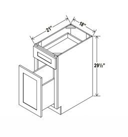 Aspen White 18" Drawer Base Cabinet
