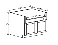 Charleston White 36" Sink Base Cabinet