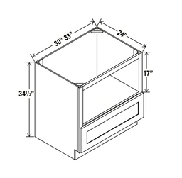 Shaker Espresso 33" Microwave Base Cabinet