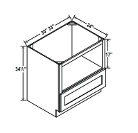 Double Smoky Gray 33" Microwave Base Cabinet
