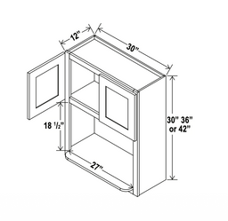 Double Dove White 30" Microwave Wall Cabinet
