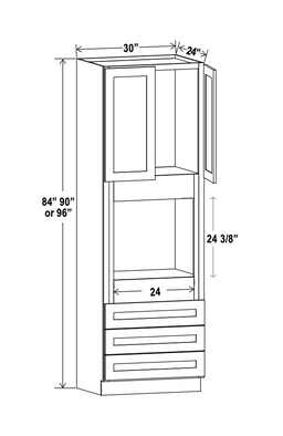 Double Dove White 30" Oven Cabinet