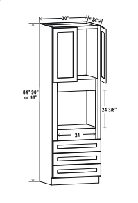 Shaker White 30" Oven Cabinet