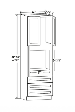 Double Dove White 33" Oven Cabinet