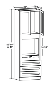 Double Smoky Gray 33" Oven Cabinet