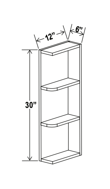 Luna Gray 6" Wall End Shelf
