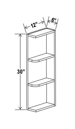 Double Smoky Gray 6" Wall End Shelf