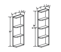 Double Dove White 6" Wall End Shelf