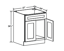 Double Smoky Gray 27" Sink Base Cabinet