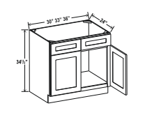 Double Smoky Gray 30" Sink Base Cabinet