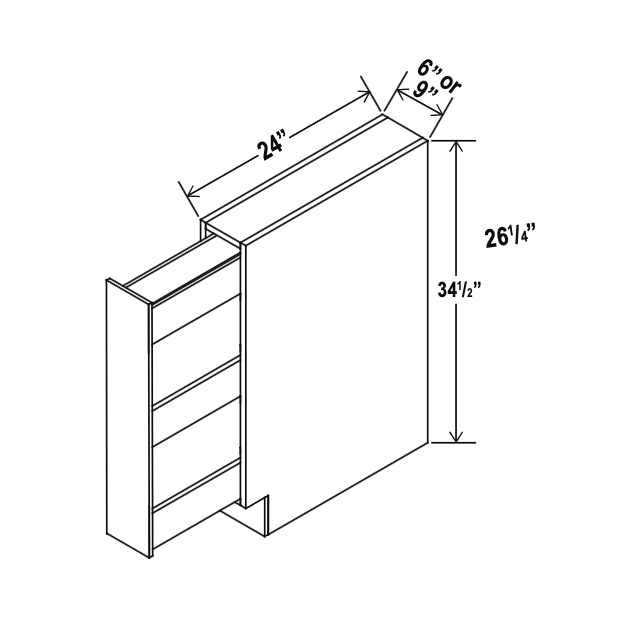 Aspen White 9" Accessory Base Cabinet