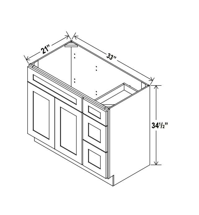 Shaker Espresso 33" Vanity Combo
