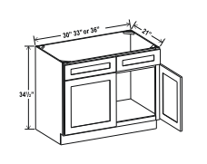 Double Dove White 33" Vanity Sink Base