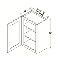 Charleston White 21" Standard Wall Cabinet
