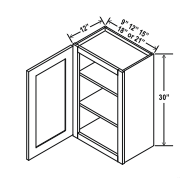 Double Smoky Gray 18" Standard Wall Cabinet