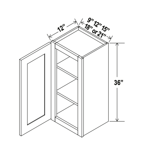 Charleston White 21" Standard Wall Cabinet